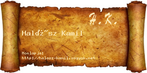 Halász Kamil névjegykártya
